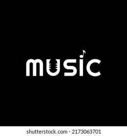 Plantilla de logotipo de música Estilo de diseño de tipografía