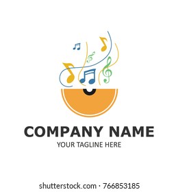 Music logo template vector emblem design illustration