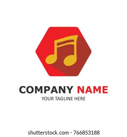 Music logo template vector emblem design illustration