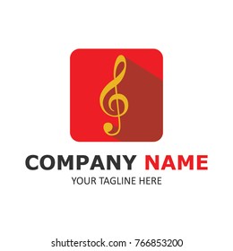 Music logo template vector emblem design illustration