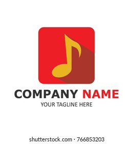 Music logo template vector emblem design illustration