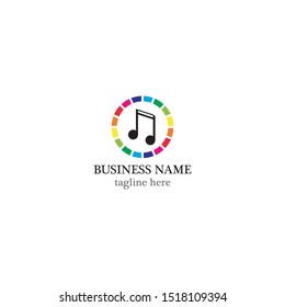 Music logo template vector icon design
