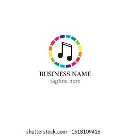 Music logo template vector icon design