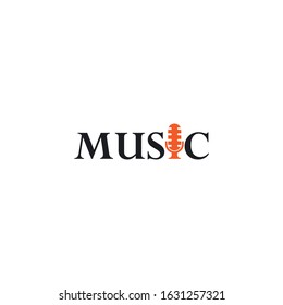 Music logo template vector icon design