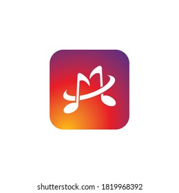 Music logo template vector icon design