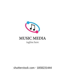 Music logo template vector icon design