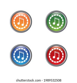 Music logo template vector icon set design