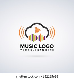 Music Logo Template. Vector Illustrator Eps.10