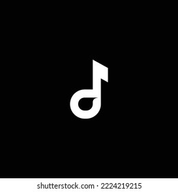 Music Logo Template Vector Isolated in Black Background