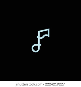 Vector de plantilla de logotipo musical aislado en fondo negro