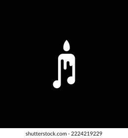 Vector de plantilla de logotipo musical aislado en fondo negro