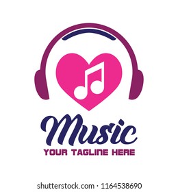 music logo with text space for your slogan / tagline. vector illustration