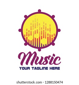 music logo with text space for your slogan / tagline. vector illustration