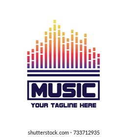 music logo with text space for your slogan / tagline. vector illustration

