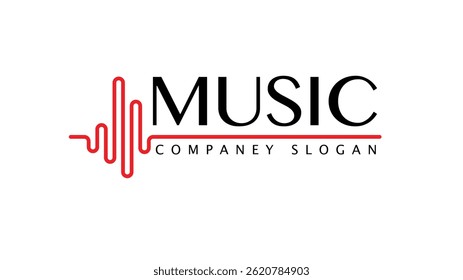 Tipografia do logotipo de música com ícone projetado. Tipografia do logotipo de música com ícone projetado. 