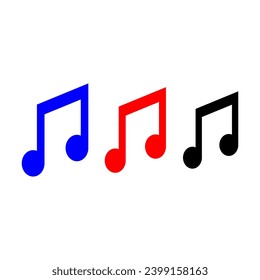 music logo vector in blue red black colors