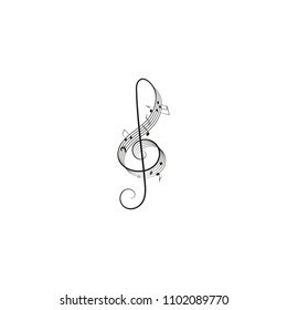 Music logo vector design element with musical notes