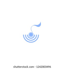 Music logo vector design element with musical note 
