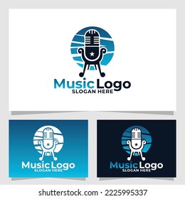 plantilla de diseño de vector de logotipo de música