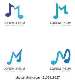 Music logo vector icon - Vector. Letter M Music Logo