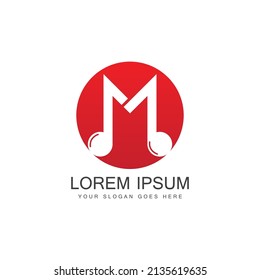 Icono vectorial del logo musical - Vector. Logotipo de música Letter M