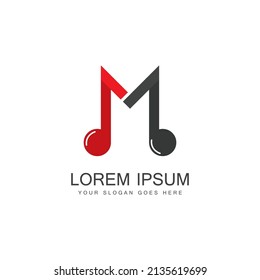 Musiklogo, Vektorsymbol - Vektorgrafik. Letter M Music Logo