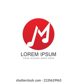 Icono vectorial del logo musical - Vector. Logotipo de música Letter M
