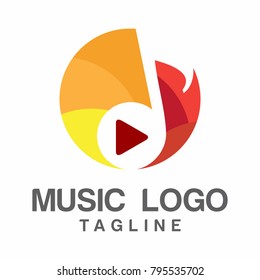 Music Logo Vector Icon Stock Vector Template