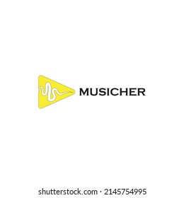 Plantilla de icono del vector del logotipo de música
