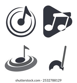 Ilustração de modelo de ícone de vetor de logotipo de música