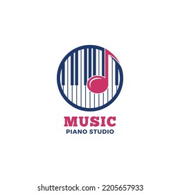 imagen vectorial del logo musical, piano, vista superior. perfecto para antecedentes, medios sociales, bandas y compañías discográficas