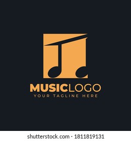 Music Logo Vector, Minimalistic and Elegant Style Logo Symbol Icon