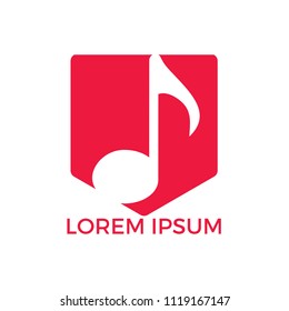 Music logo vector. Musical key note template logo. Note logo. Creative music logo design.