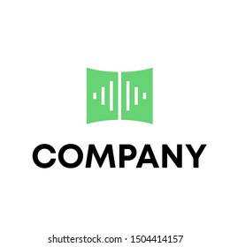Music logo vector. video template logo for a recording sign