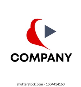 Music logo vector. video template logo for a recording sign