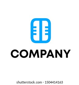 Music logo vector. video template logo for a recording sign