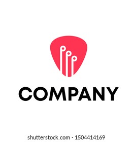 Music logo vector. video template logo for a recording sign