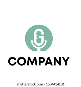 Music logo vector. video template logo for a recording sign