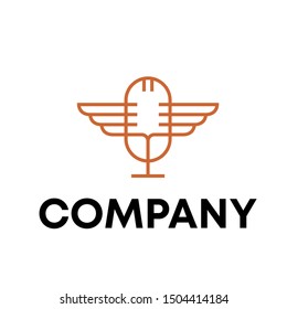 Music logo vector. video template logo for a recording sign