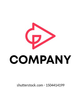 Music logo vector. video template logo for a recording sign