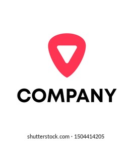 Music logo vector. video template logo for a recording sign