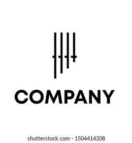 Music logo vector. video template logo for a recording sign