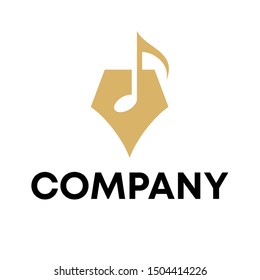 Music logo vector. video template logo for a recording sign