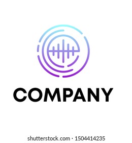 Music logo vector. video template logo for a recording sign