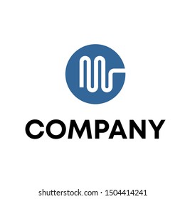 Music logo vector. video template logo for a recording sign