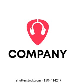 Music logo vector. video template logo for a recording sign