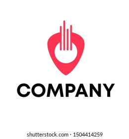 Music logo vector. video template logo for a recording sign