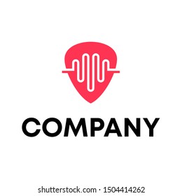 Music logo vector. video template logo for a recording sign