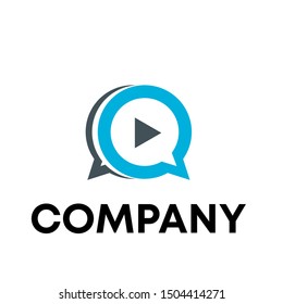 Music logo vector. video template logo for a recording sign