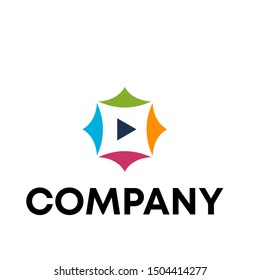 Music logo vector. video template logo for a recording sign